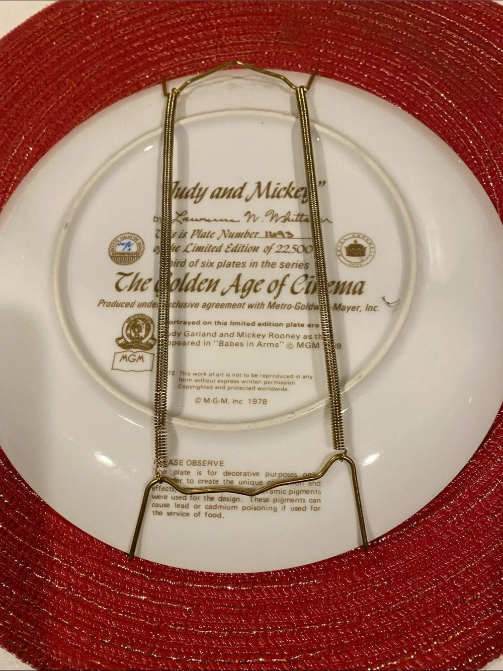 Vintage Judy and Mickey collectors plate